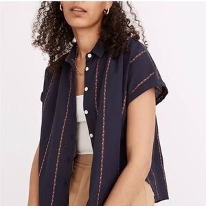 Madewell Hilltop Shirt in Jacquard Stripe